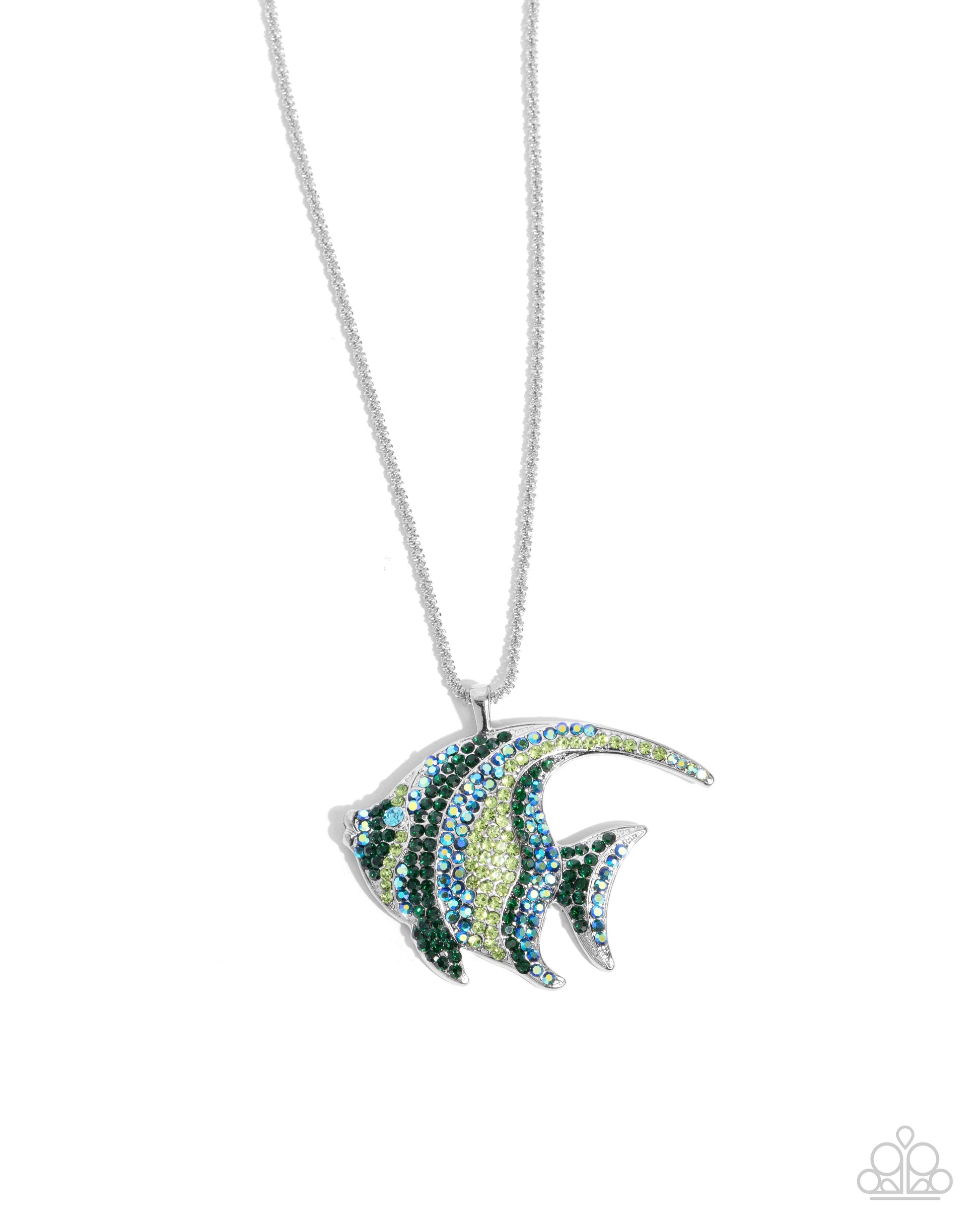 Paparazzi Tropical Talent Green Necklace. Get Free Shipping. #P2WH-GRXX-415XX. Fish Charm necklace.