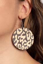 Load image into Gallery viewer, Catwalk Safari Brown Earrings Paparazzi Accessories. Cheetah Animal print earring. Ships free
