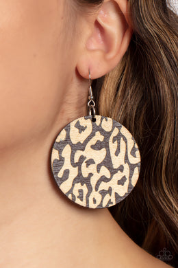 Catwalk Safari Brown Earrings Paparazzi Accessories. Cheetah Animal print earring. Ships free