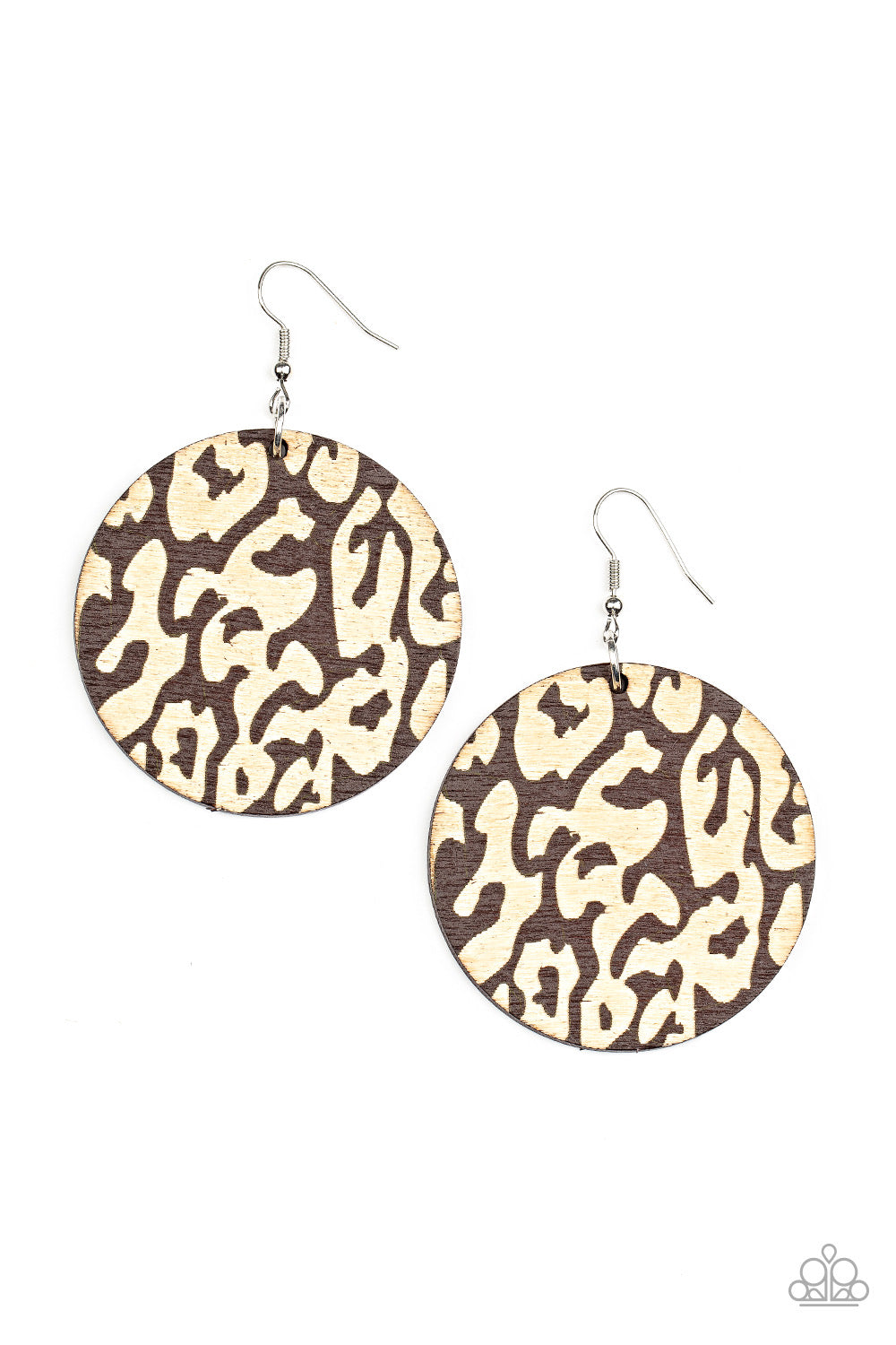 Paparazzi Catwalk Safari Brown Earring. Wooden earrings. #P5SE-BNXX-166XX.