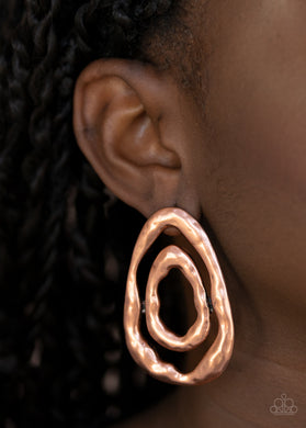 Paparazzi Ancient Ruins Copper Earring $5 Jewelry. Rustic Antique copper earring. #P5PO-CPXX-024XX