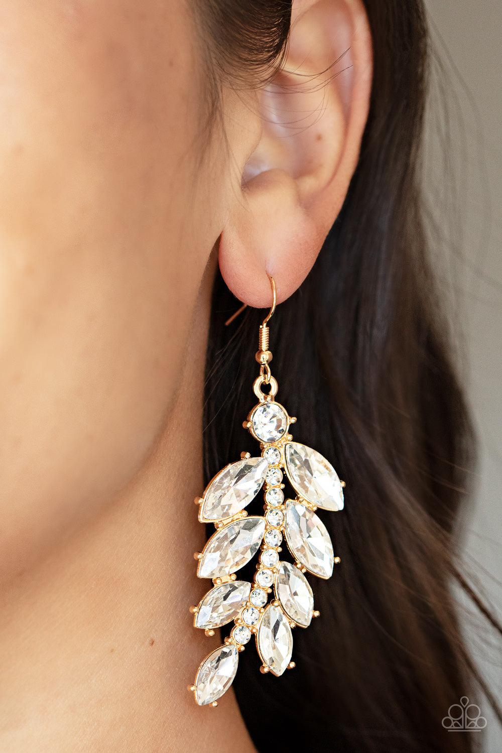 Ice Garden Gala - Gold Earrings Paparazzi Accessories #P5RE-GDXX-048XX