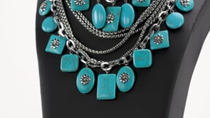 Paparazzi Bountiful Zi Necklace. Turquoise Blue Stone Multi Layer Necklace