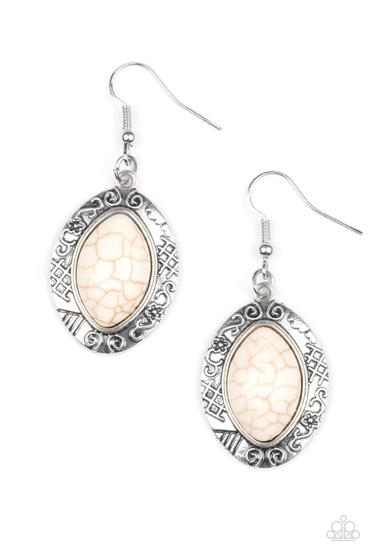 Desert Harvest White Earring at AainaasTreasureBox. Tribal Earring. Get Free Shipping!