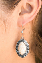 Load image into Gallery viewer, Paparazzi Desert Harvest - White Stone Tribal Inspired and Floral $5 Earring. Get Free Shipping!
