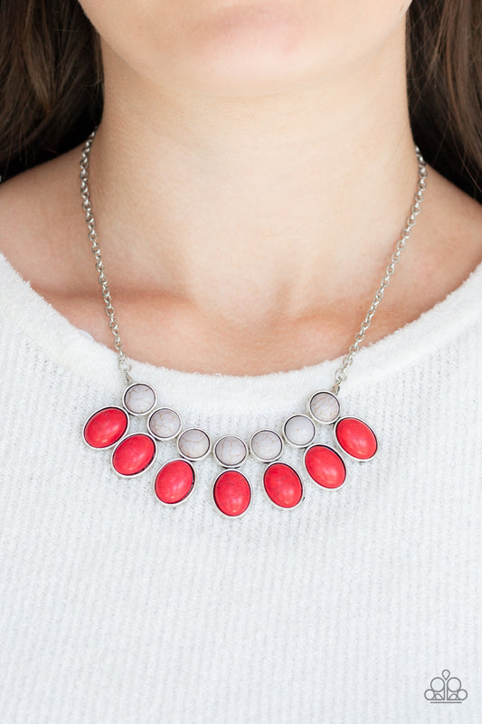 Environmental Impact Red Necklace Paparazzi Accessories. Subscribe & Save.  #P2SE-RDXX-256XX