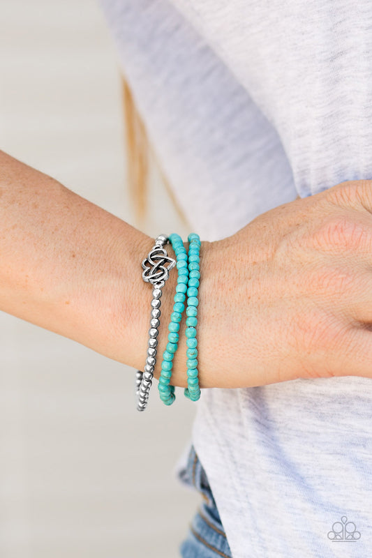 Paparazzi Bracelet ~ Collect Moments - Blue Stretchy Bracelet