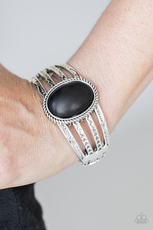 Desert Glyphs - Black Bracelet Paparazzi Accessories