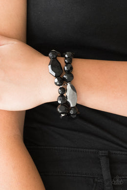 Rockin Rock Candy - Black Bracelet Paparazzi Accessories