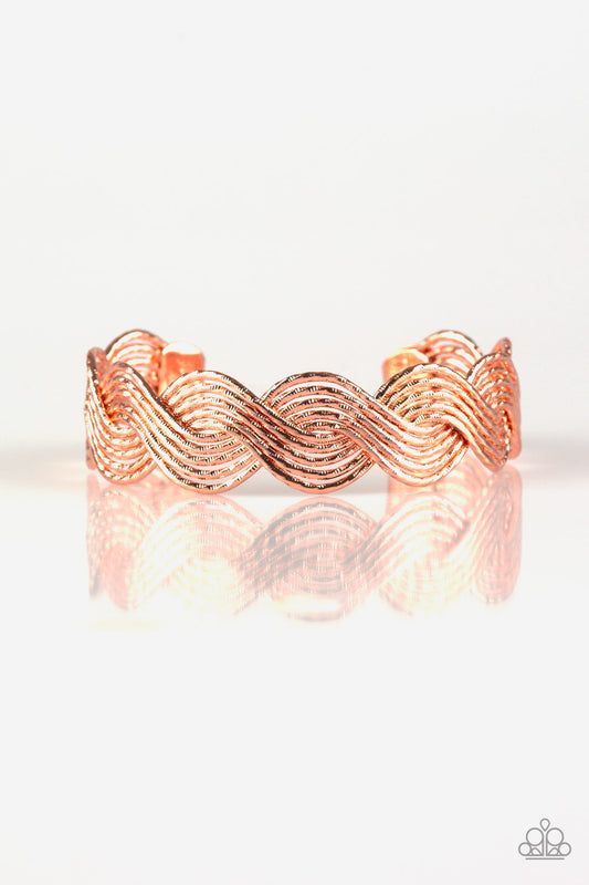 Paparazzi Bracelet ~ Braided Brilliance - Copper