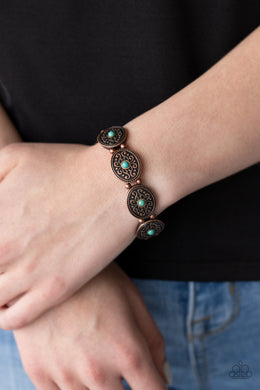 Paparazzi Bracelet ~ West Wishes - Copper Bracelet Stretchy