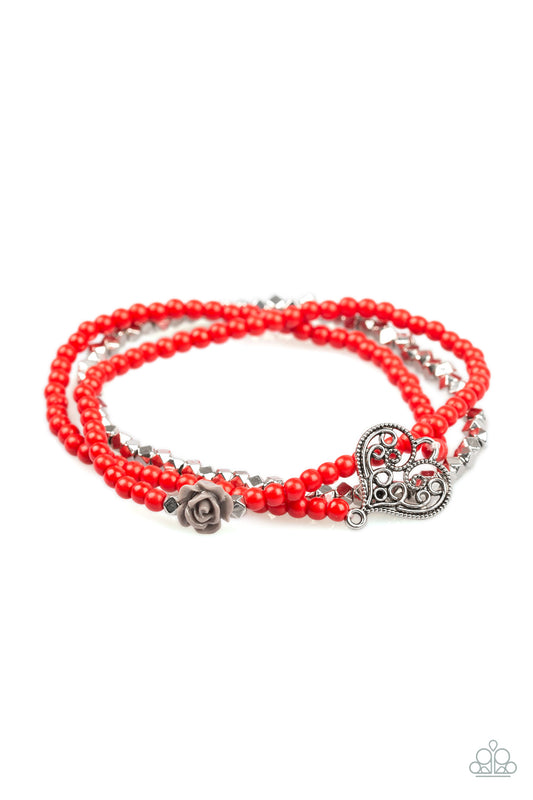 Paparazzi Lovers Loot Red Bracelet. #P9WH-RDXX-109XX. Get Free Shipping. Red Stretchy bracelets