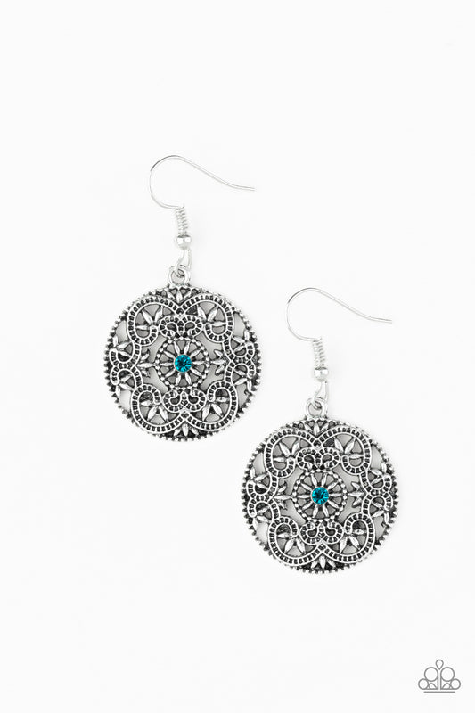 Rochester Royale - Blue Earring Paparazzi Accessories Dainty Small Earring. #P5WH-BLXX-180XX
