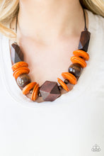 Load image into Gallery viewer, Paparazzi Pacific Paradise - Orange Wooden Necklace. Subscribe &amp; Save.#P2SE-OGXX-174XX

