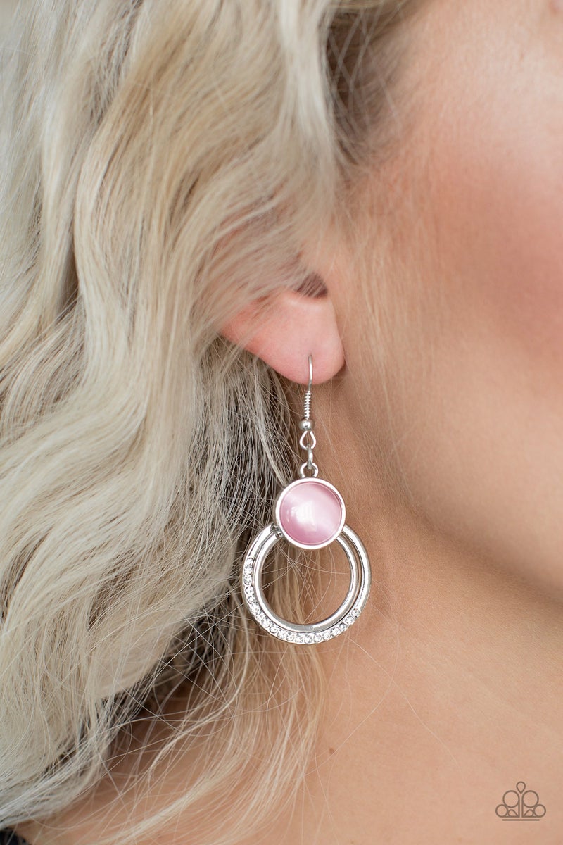 Dreamily Dreamland - Pink Earring Paparazzi Accessories $5 Pink Earring