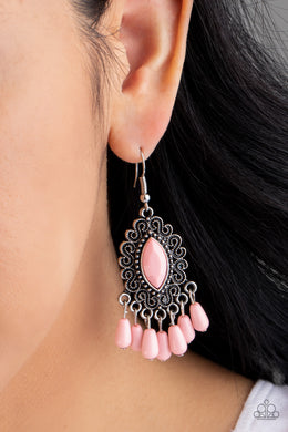 Private Villa Pink Earring Paparazzi Accessories. Get Free Shipping. #P5WH-PKXX-171XX