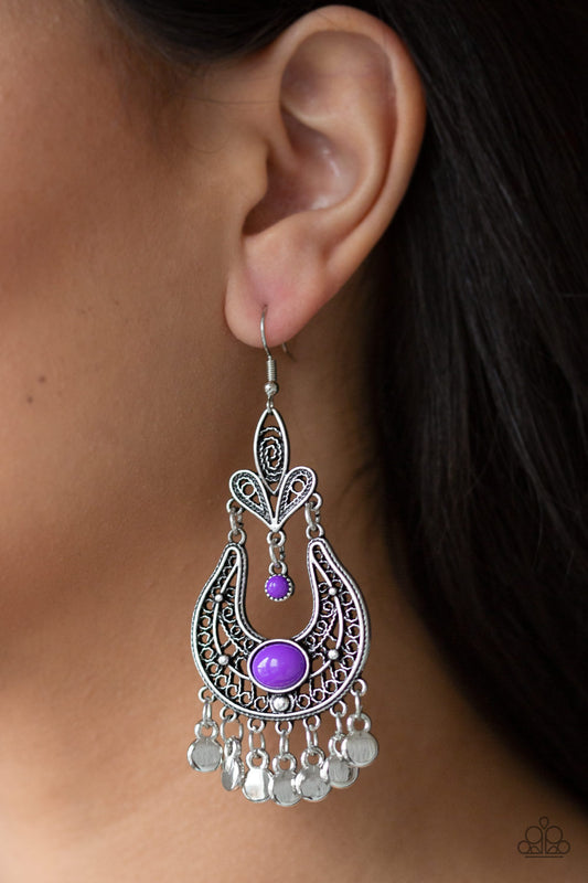 Paparazzi Earring ~ Fiesta Flair - Purple