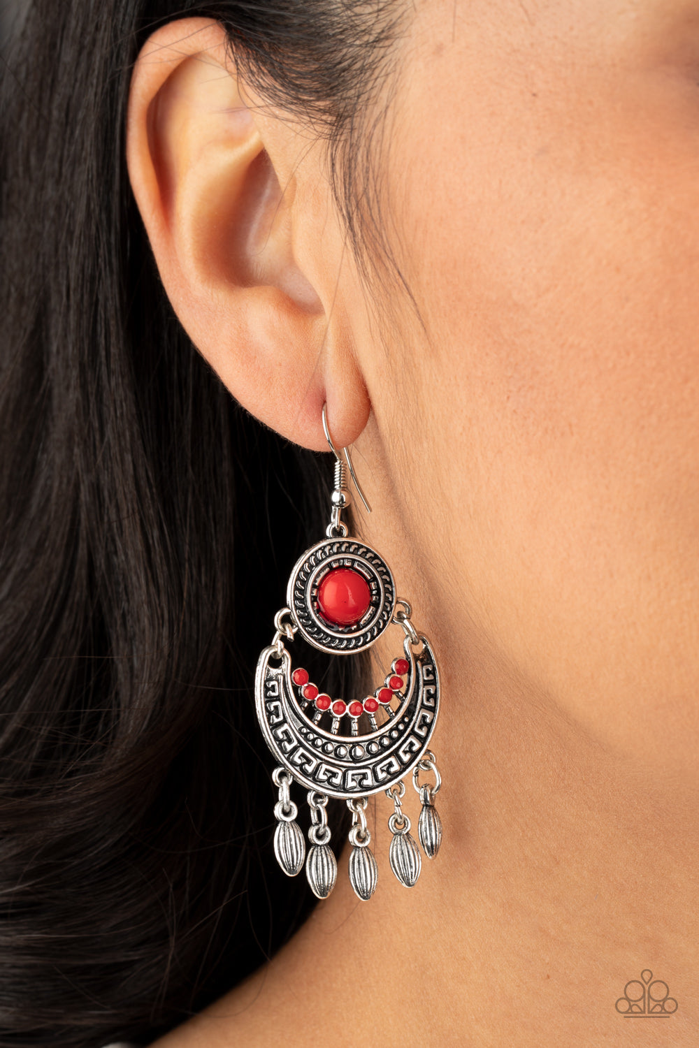 Paparazzi Earring ~ Mantra to Mantra - Red