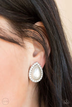 Load image into Gallery viewer, Paparazzi Earring ~ Old Hollywood Opulence - White Clip-On Earring
