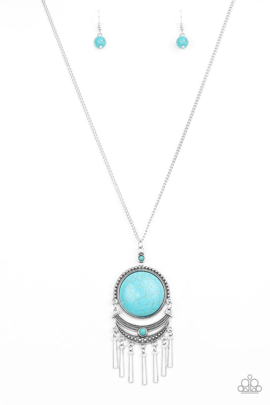 Paparazzi Rural Rustler Blue Necklace. Get Free Shipping. #P2SE-BLXX-308XX. Turquoise Blue Pendant
