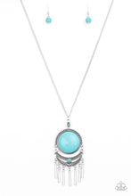 Load image into Gallery viewer, Paparazzi Rural Rustler Blue Necklace. Get Free Shipping. #P2SE-BLXX-308XX. Turquoise Blue Pendant
