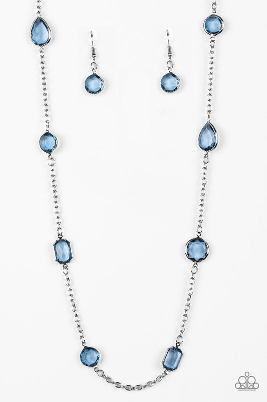 Glassy Glamorous Blue Necklace Paparazzi Accessories