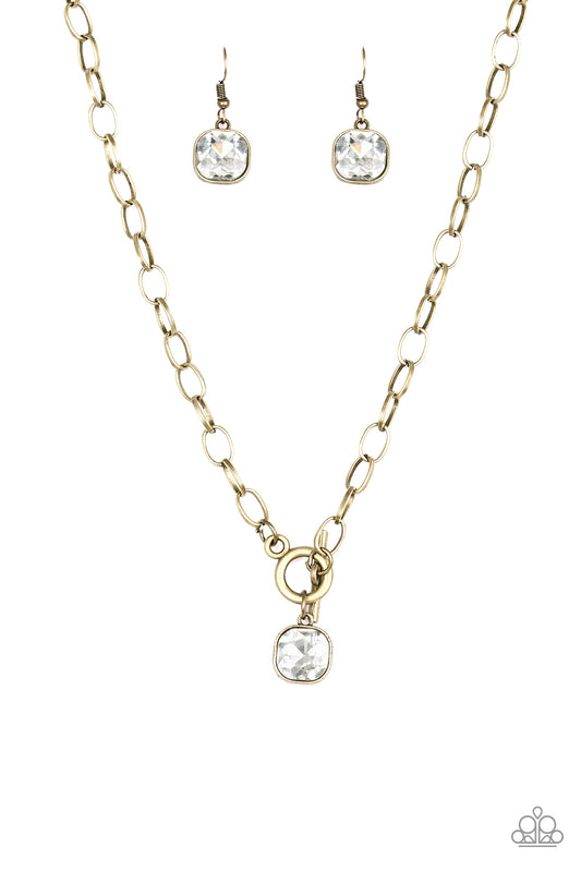 Paparazzi Dynamite Dazzle - Brass Toggle Necklace 