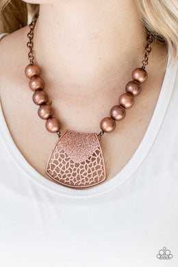 Large and In Charge - Copper Necklace Paparazzi Accessories are lead and nickel free