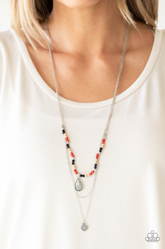 Paparazzi Mild Wild - Multi Necklace Multilayer and with colorful multi beads