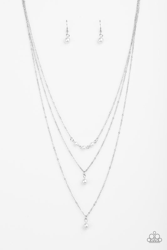 High Heels and Hustle - White Necklace Paparazzi Accessories #P2RE-WTXX-329XX