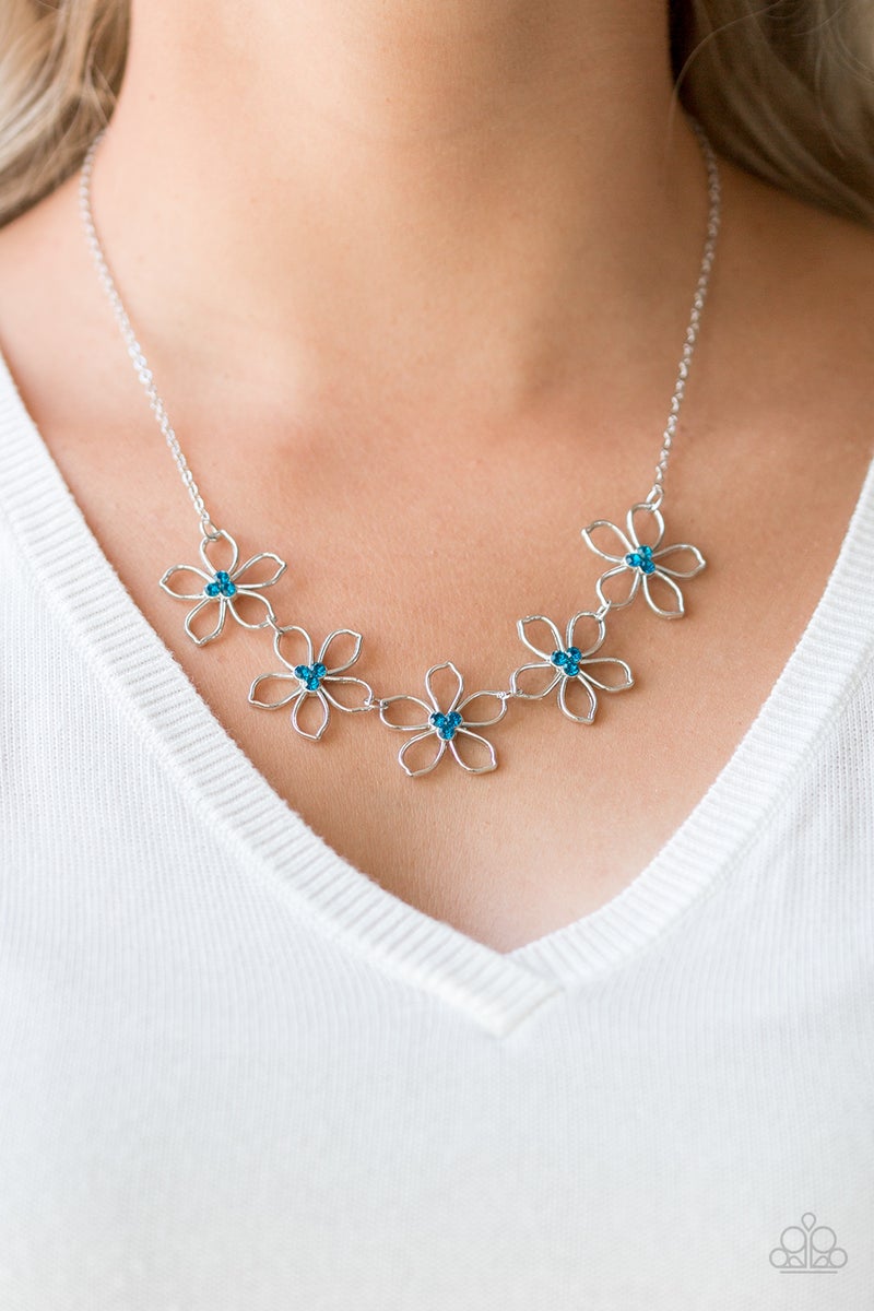 Hoppin Hibiscus - Blue Necklace Paparazzi Accessories