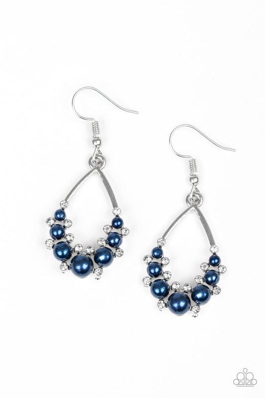 Paparazzi Fancy First - Blue Pearl Earrings