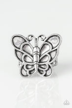 Load image into Gallery viewer, Sky High Butterfly Silver Ring Paparazzi Butterfly Ring #P4WH-SVXX-114XX  $5.00 Jewelry at Aainaas
