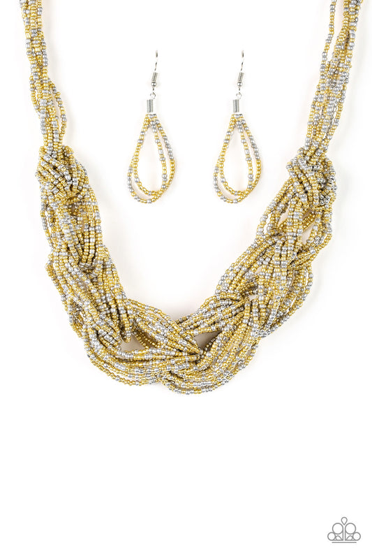 Paparazzi Necklace ~ City Catwalk - Gold Seed Beads Necklace