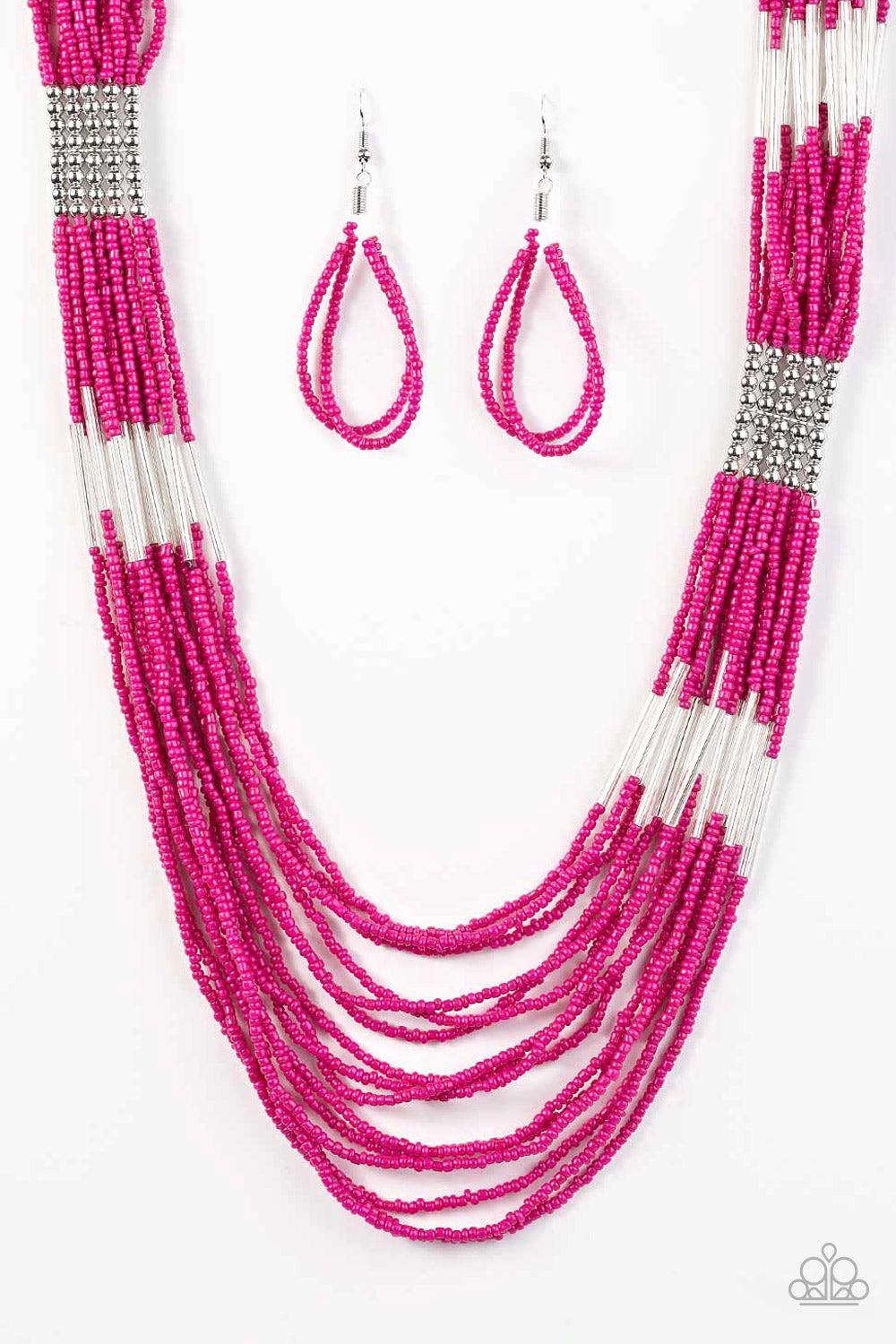Paparazzi Necklace ~ Let It BEAD - Pink Seed Beads Necklace
