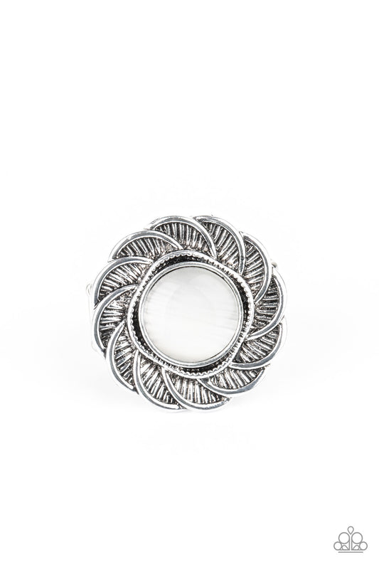 Paparazzi Ring ~ Gardenia Glow - White Cat's Eye Ring
