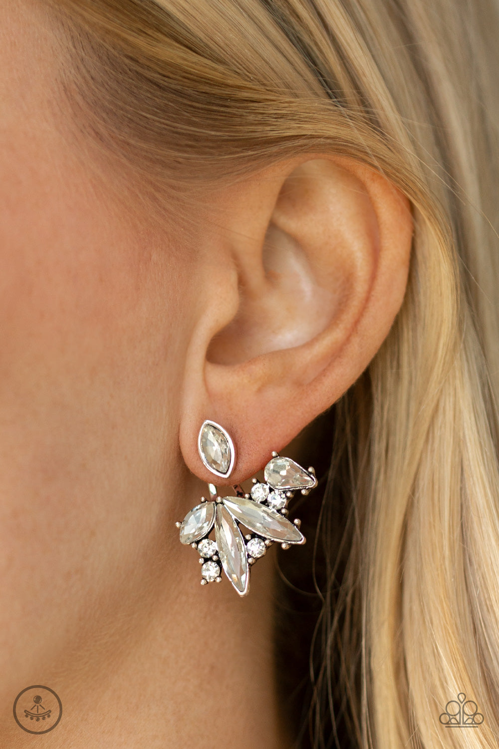Paparazzi Deco Dynamite - White Post Earring - Empower Me Pink Exclusive