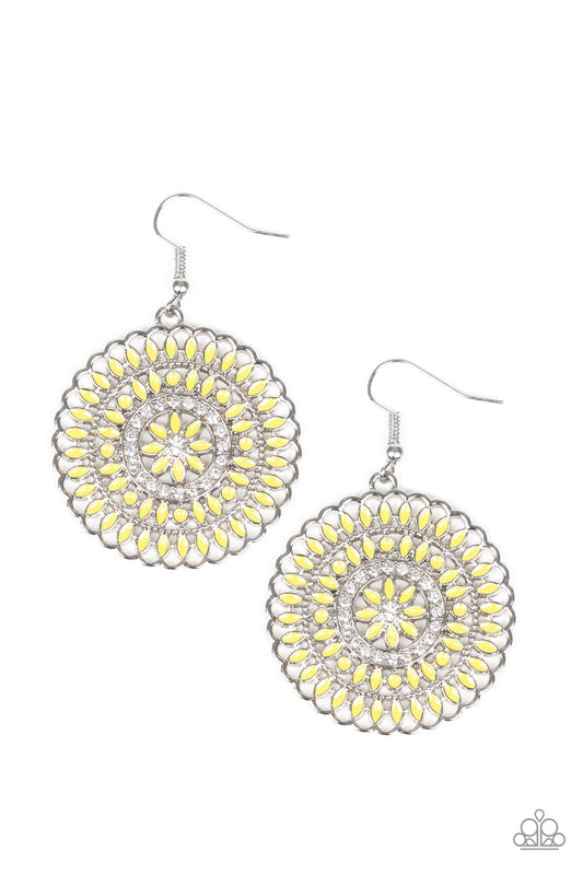 Paparazzi PINWHEEL and Deal - Yellow Petal Earring
