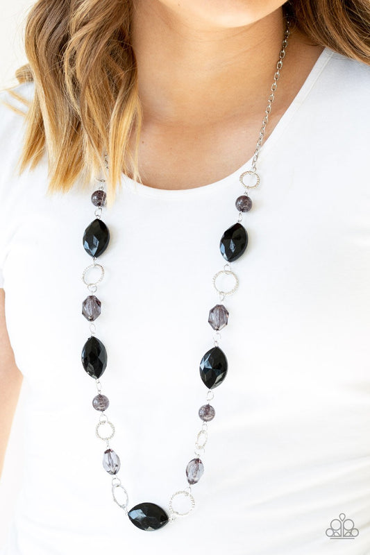 Paparazzi Necklace ~ Shimmer Simmer - Black Paparazzi Necklace