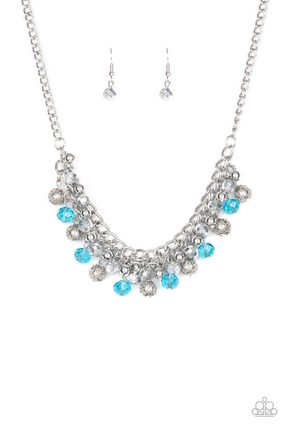 Paparazzi Party Spree Blue Necklace. Subscribe & Save. #P2RE-BLXX-219JO. Metallic Crystal Blue