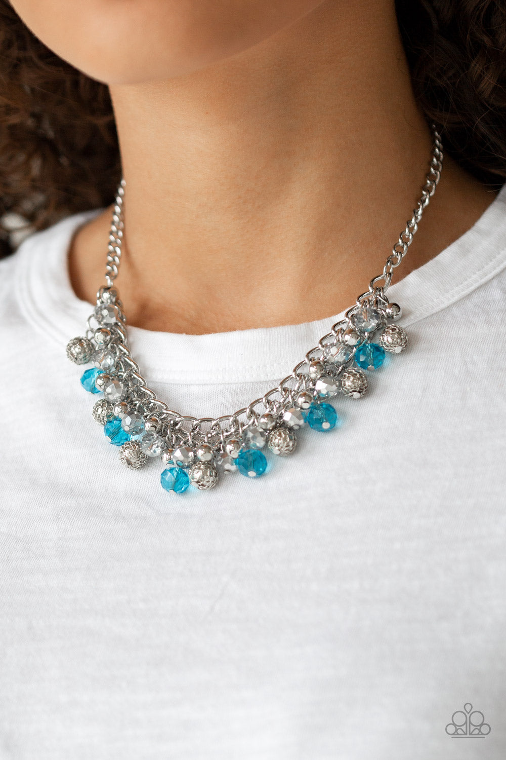 Party Spree Blue Necklace Paparazzi Accessories. Get Free Shipping. #P2RE-BLXX-219JO