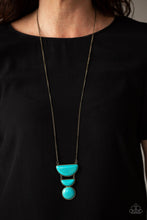 Load image into Gallery viewer, Desert Mason - Brass Necklace Paparazzi Accessories with Turquoise Stone and Brass Chain
