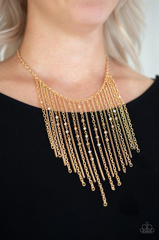 Paparazzi First Class Fringe Gold necklace. #P2ST-GDXX-046XX. Get Free Shipping