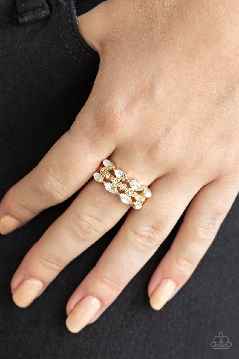 Distractingly Demure - Gold Ring Paparazzi Accessories