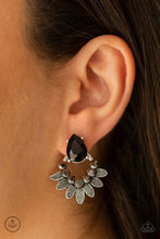 Load image into Gallery viewer, Crystal Canopy Black Jacket Style Post Earring Paparazzi Accessories. Subscribe and Save
