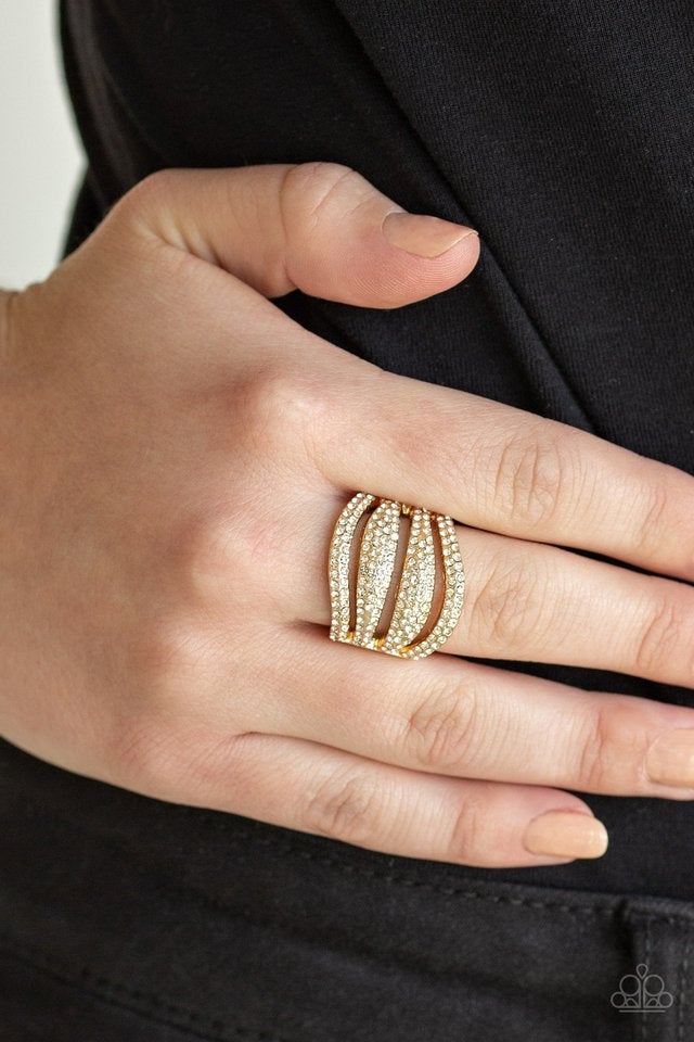 Roll Out The Diamonds - Gold Ring Paparazzi Accessories