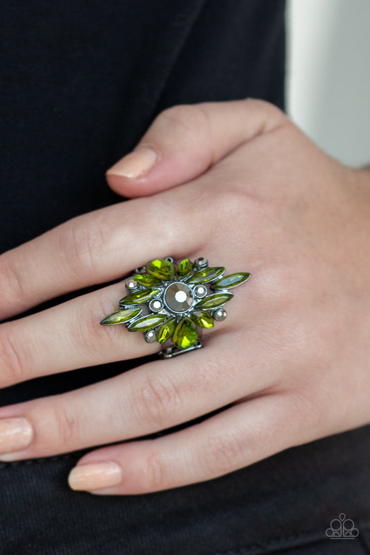 Stand Back - Green Ring Paparazzi Accessories