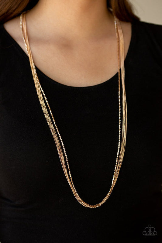SLEEK and Destroy - Gold Necklace Paparazzi Accessories