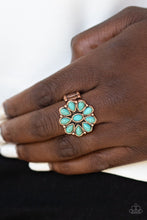 Load image into Gallery viewer, Stone Gardenia - Copper Ring Paparazzi Accessories #P4SE-CPBL-053XX Turquoise and Copper Ring
