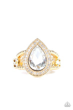 Load image into Gallery viewer, Paparazzi Hollywood Heirloom - Gold Ring with white gem.
